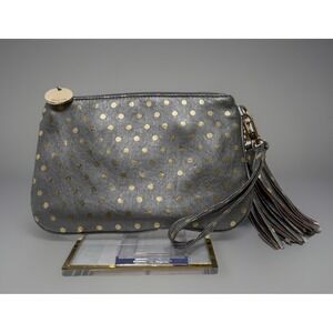 Deux Lux Bag Wristlet Makeup Bag Grey And Gold